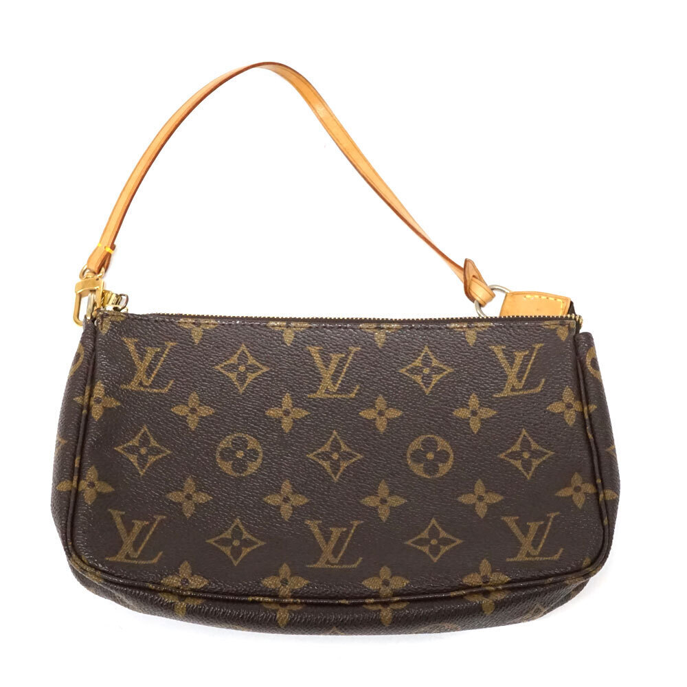Louis Vuitton Pochette Accessoires Monogram Clutch Handbag Brown